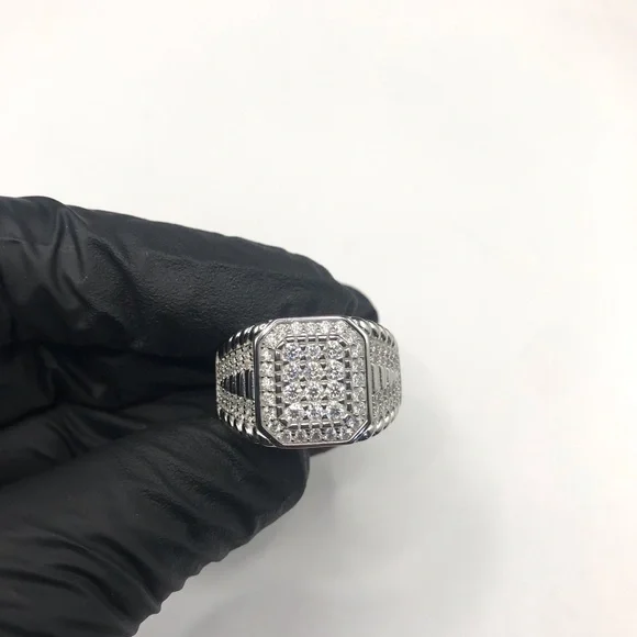 925 Sterling Silver 2.50CT MOISSANITE Men's Ring size 10 or 11 - Picture 13 of 15